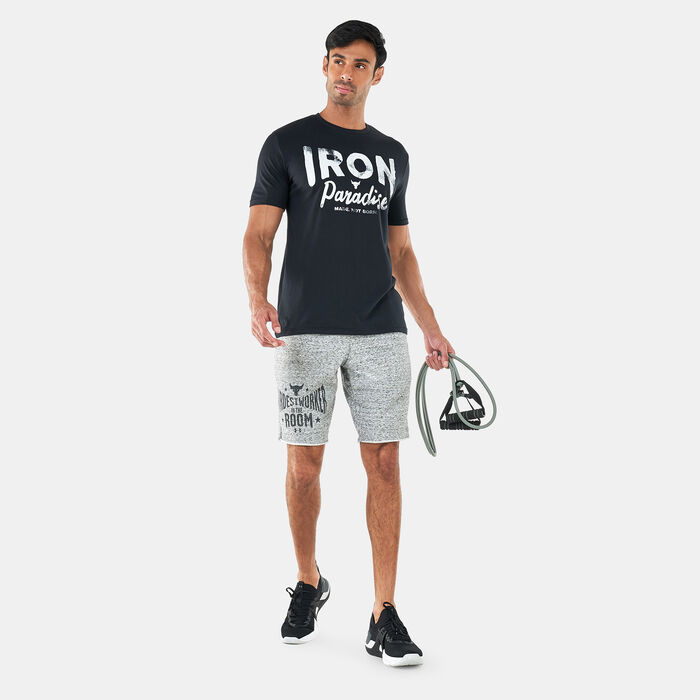 Under Armour Men's UA Project Rock Iron Paradise T-Shirt Black image number 2