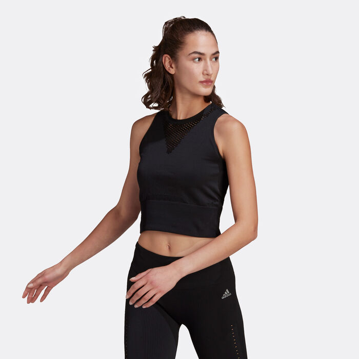adidas Women's Aeroknit Sports Bra Black image number 0
