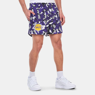 New Era Men's NBA Los Angeles Lakers All Over Print Shorts Purple