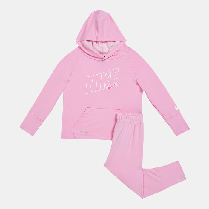 Nike Kids' Dri-FIT Hoodie and Sweatpant Set Pink Nike Kids' Dri-FIT Hoodie and Sweatpant Set Pink image number 0