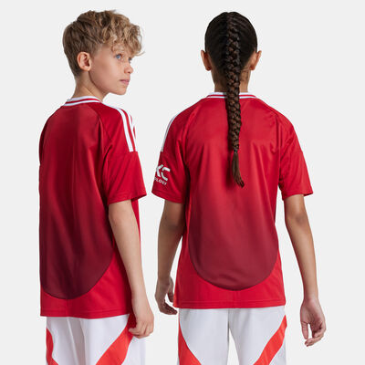 adidas Kids' Manchester United 24/25 Home Replica Football Jersey Red