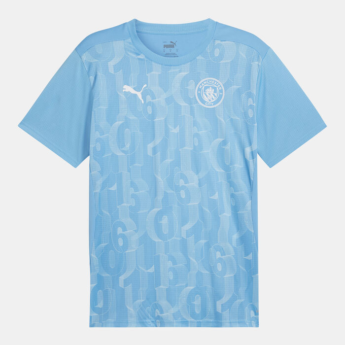 PUMA Men's Manchester City 24/25 Pre-Match Football Top White PUMA Men's Manchester City 24/25 Pre-Match Football Top White image number 0