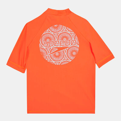 Speedo Kids' Printed Rashguard Orange