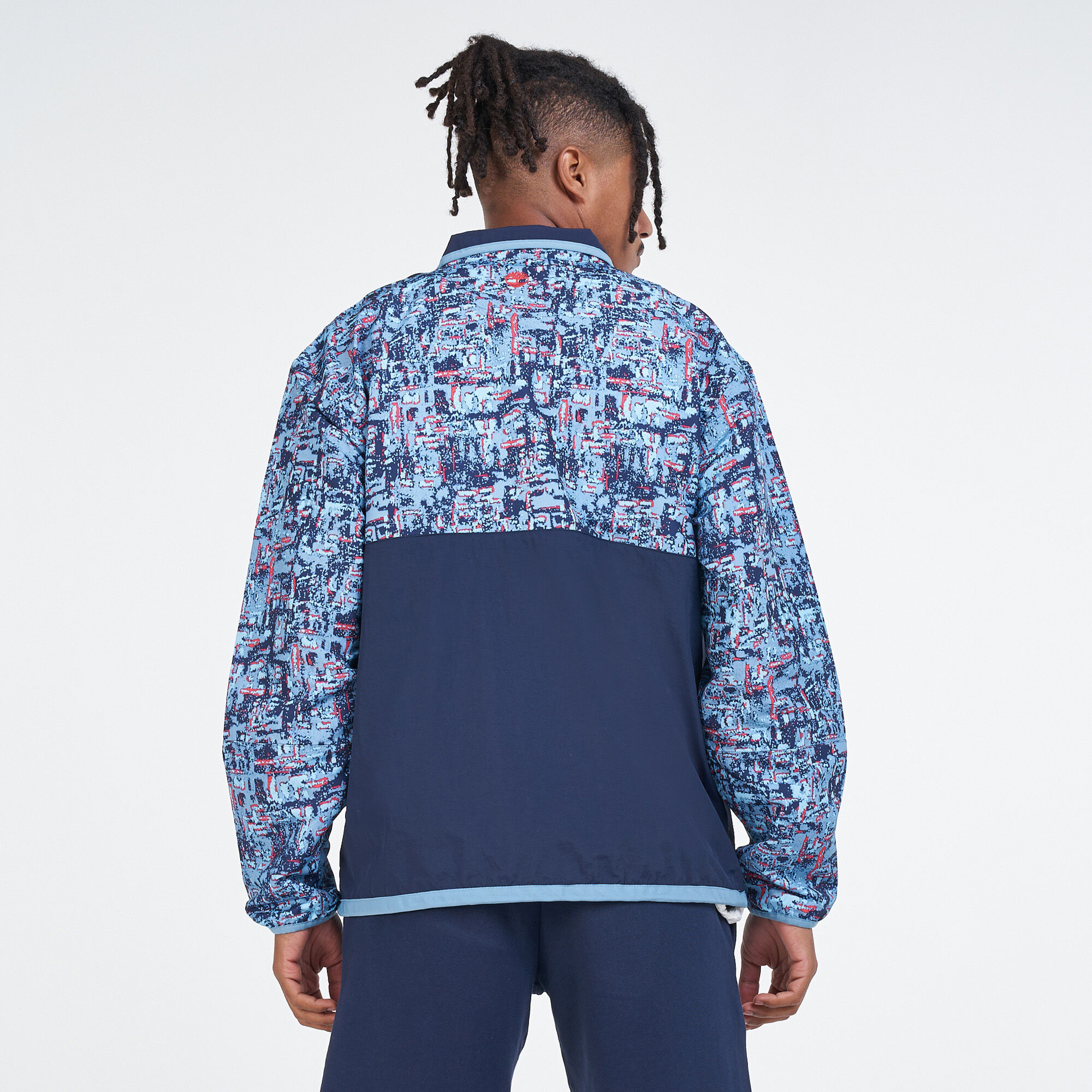 Men's YC Summer Allover Print Packable Anorak Jacket Blue