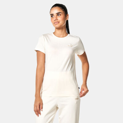 PUMA Women's Essentials+ Embroidery T-Shirt White PUMA Women's Essentials+ Embroidery T-Shirt White