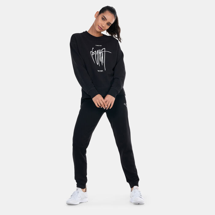 PUMA Women's Classics Sweatshirt Black PUMA Women's Classics Sweatshirt Black image number 2
