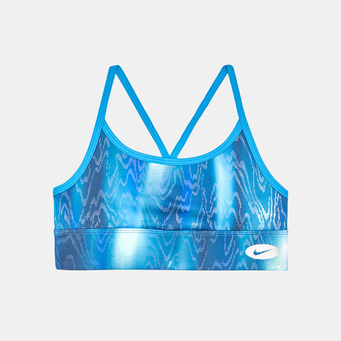 Nike Kids' Dri-FIT Indy Icon Clash Light Support Sports Bra (Older Kids) Blue image number 0