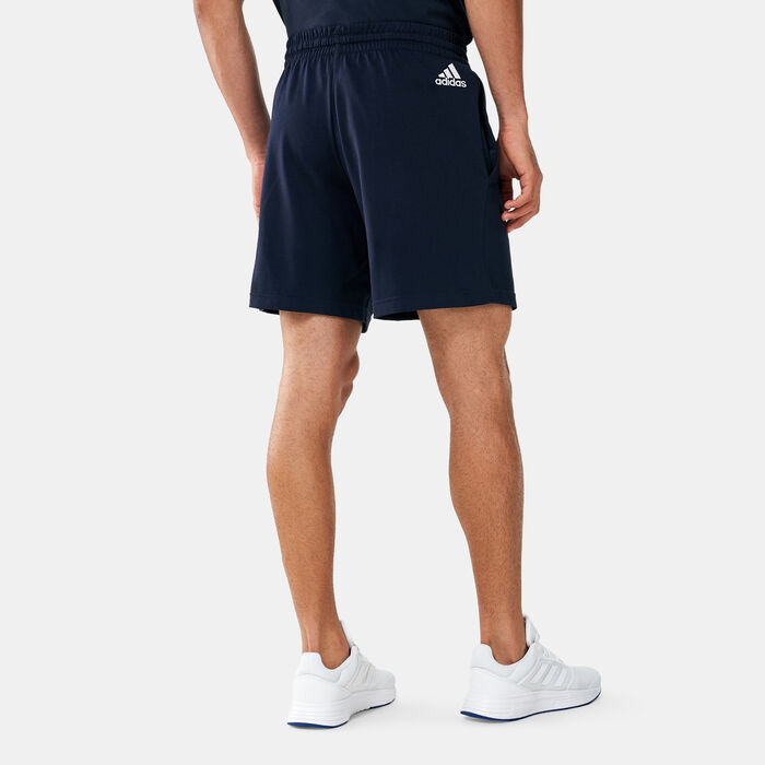 adidas Men's AEROREADY Essentials Linear Logo Shorts Blue adidas Men's AEROREADY Essentials Linear Logo Shorts Blue image number 1
