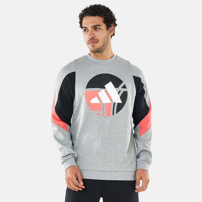 adidas Men's Studio Lounge Graphic Sweatshirt Brown adidas Men's Studio Lounge Graphic Sweatshirt Brown image number 0