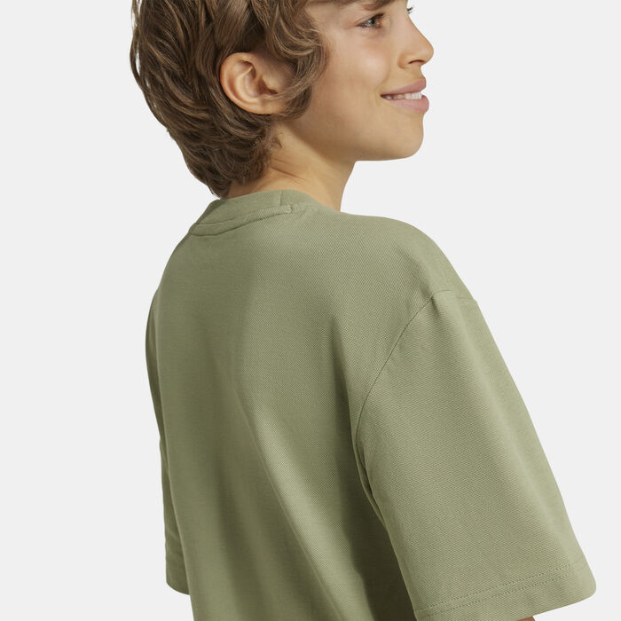 adidas Kids’ Future Icons Logo Piqué T-Shirt Grey adidas Kids’ Future Icons Logo Piqué T-Shirt Grey image number 3