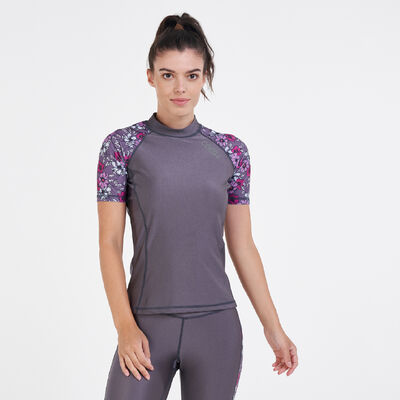 COEGA Women's Rashguard Magnete Sketched Floral Top Grey COEGA Women's Rashguard Magnete Sketched Floral Top Grey
