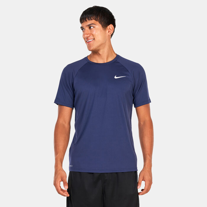 Nike Swim Men's Hydroguard Swimming Top Blue Nike Swim Men's Hydroguard Swimming Top Blue image number 0