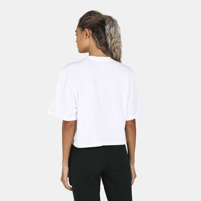 adidas Women's X Zoe Saldana Cropped T-Shirt White adidas Women's X Zoe Saldana Cropped T-Shirt White image number 1