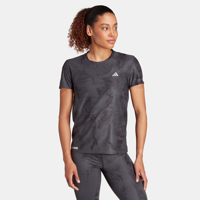 adidas Women's Ultimateadidas All Over Print Running T-Shirt Black adidas Women's Ultimateadidas All Over Print Running T-Shirt Black image number 0