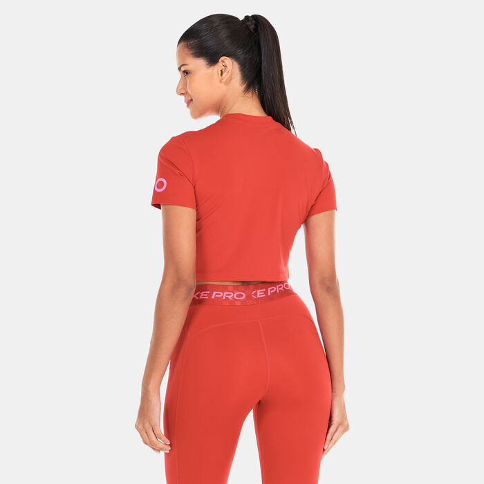 Nike Women's Dri-FIT Crop Top Red Nike Women's Dri-FIT Crop Top Red image number 1