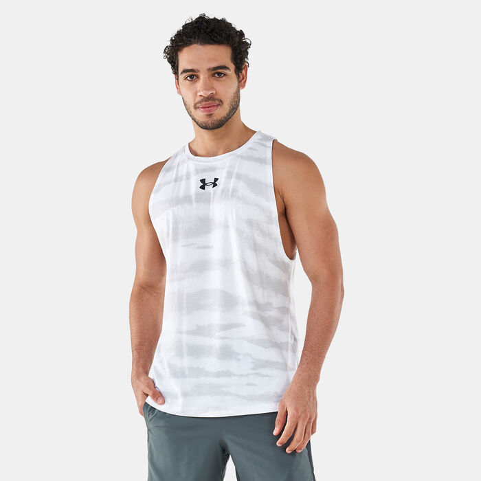 Under Armour Men's UA Baseline Printed Tank Top White Under Armour Men's UA Baseline Printed Tank Top White image number 0