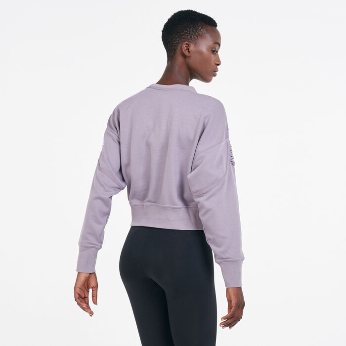 Nike Women's Cropped Training Sweatshirt Purple Nike Women's Cropped Training Sweatshirt Purple image number 1