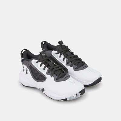 Under Armour Kids' UA Lockdown 6 Basketball Shoe (Older Kids) White