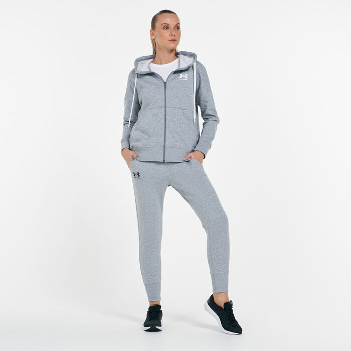 Under Armour Women's UA Rival Fleece Sweatpants Grey Under Armour Women's UA Rival Fleece Sweatpants Grey image number 2