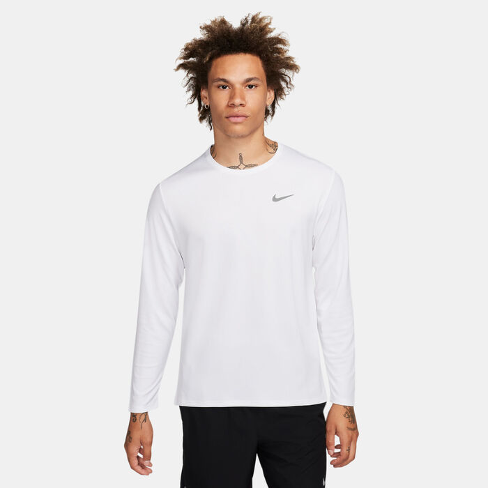 Nike Men's Miler Dri-FIT UV Running Top White image number 0