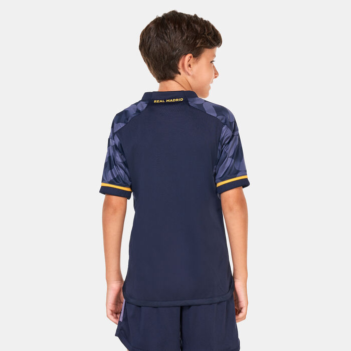adidas Kids' Real Madrid Away Jersey - 2023/24 Blue adidas Kids' Real Madrid Away Jersey - 2023/24 Blue image number 1