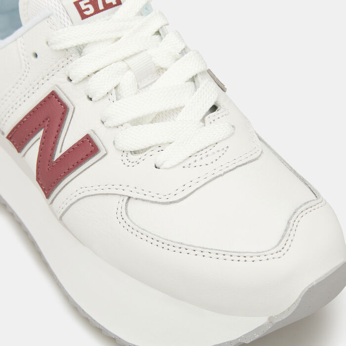 New Balance Women's 574+ Shoe White New Balance Women's 574+ Shoe White image number 4