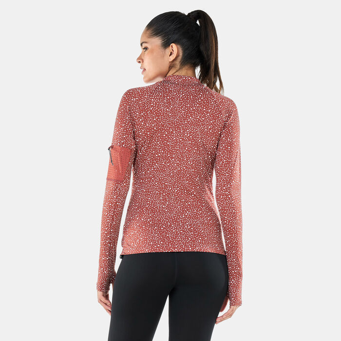 Nike Swim Women's Water Dots Long Sleeve Rashguard Red Nike Swim Women's Water Dots Long Sleeve Rashguard Red image number 1