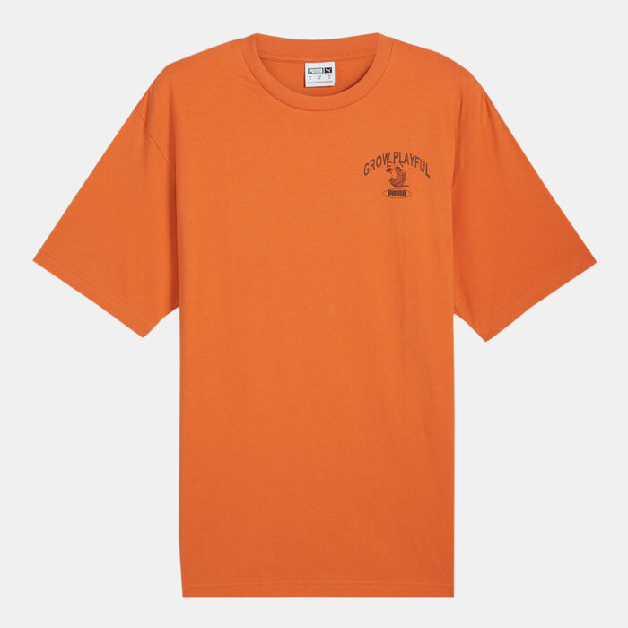 PUMA Men's Graphics Grow Playful T-Shirt Orange PUMA Men's Graphics Grow Playful T-Shirt Orange image number 0