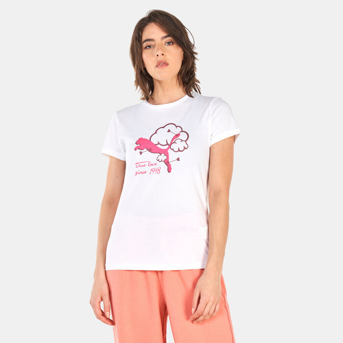 PUMA Women's GRAPHICS Valentine T-Shirt White PUMA Women's GRAPHICS Valentine T-Shirt White image number 0