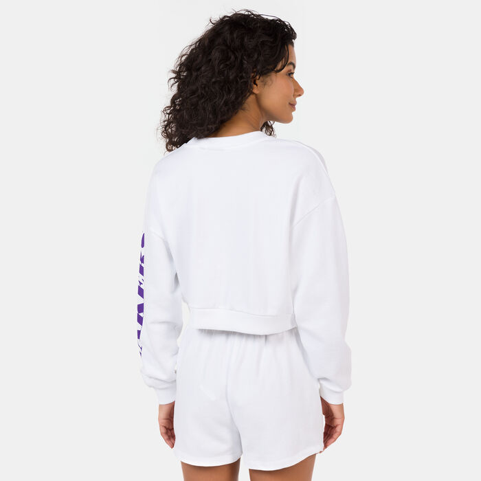 New Era Women's NBA Los Angeles Lakers Wordmark Sweatshirt White New Era Women's NBA Los Angeles Lakers Wordmark Sweatshirt White image number 1