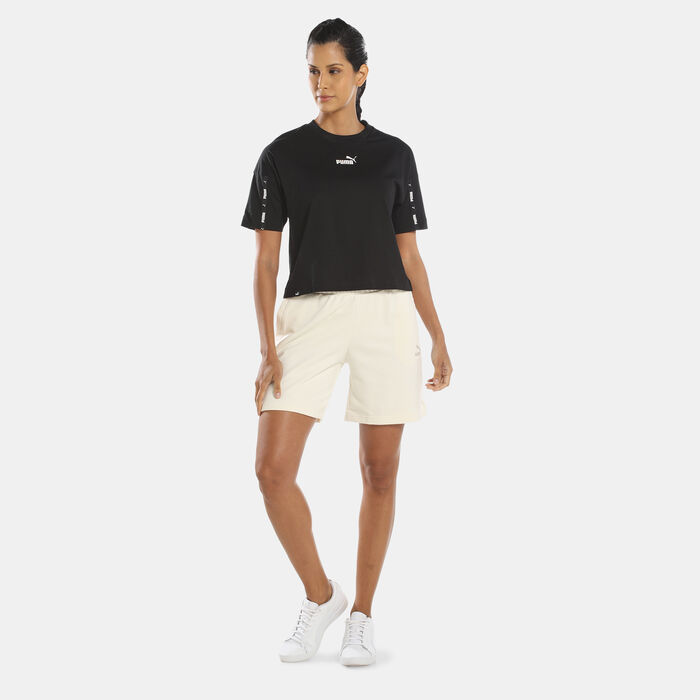 PUMA Women's Power Tape Cropped T-Shirt Black PUMA Women's Power Tape Cropped T-Shirt Black image number 2