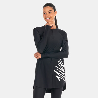 Nike Swim Women's Victory Logo Full Coverage Swimming Tunic Black Nike Swim Women's Victory Logo Full Coverage Swimming Tunic Black
