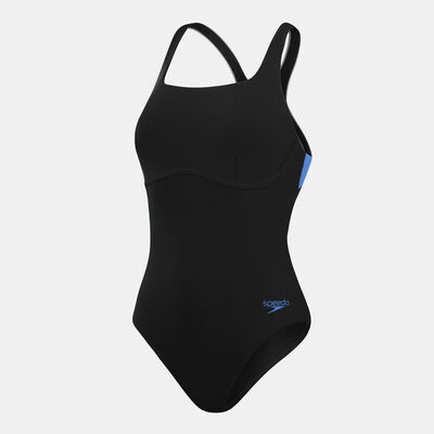 Speedo Women's Support Banded One-Piece Swimsuit Black