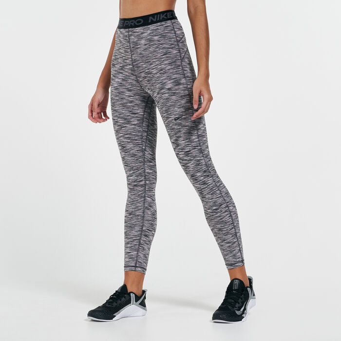 Nike Women's Pro Cropped Space-Dye Leggings Black image number 0