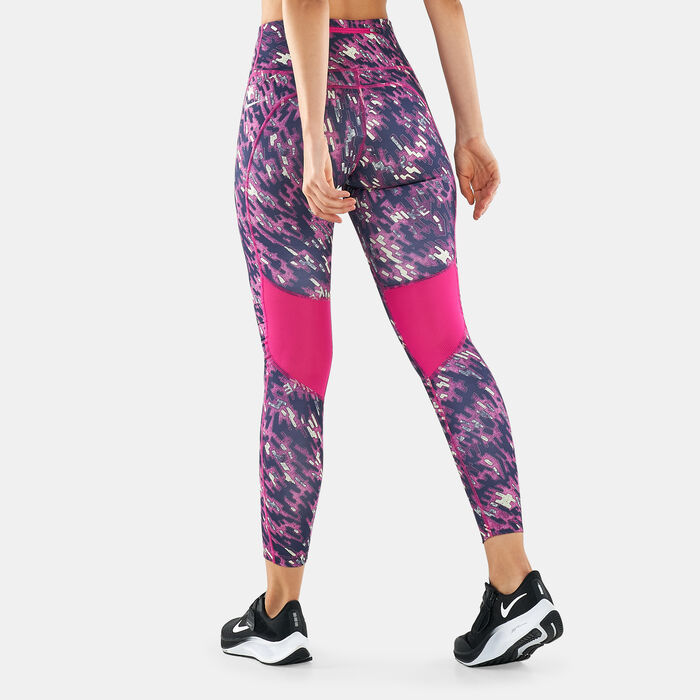 Nike Women's Dri-FIT Fast Running Leggings Pink Nike Women's Dri-FIT Fast Running Leggings Pink image number 1