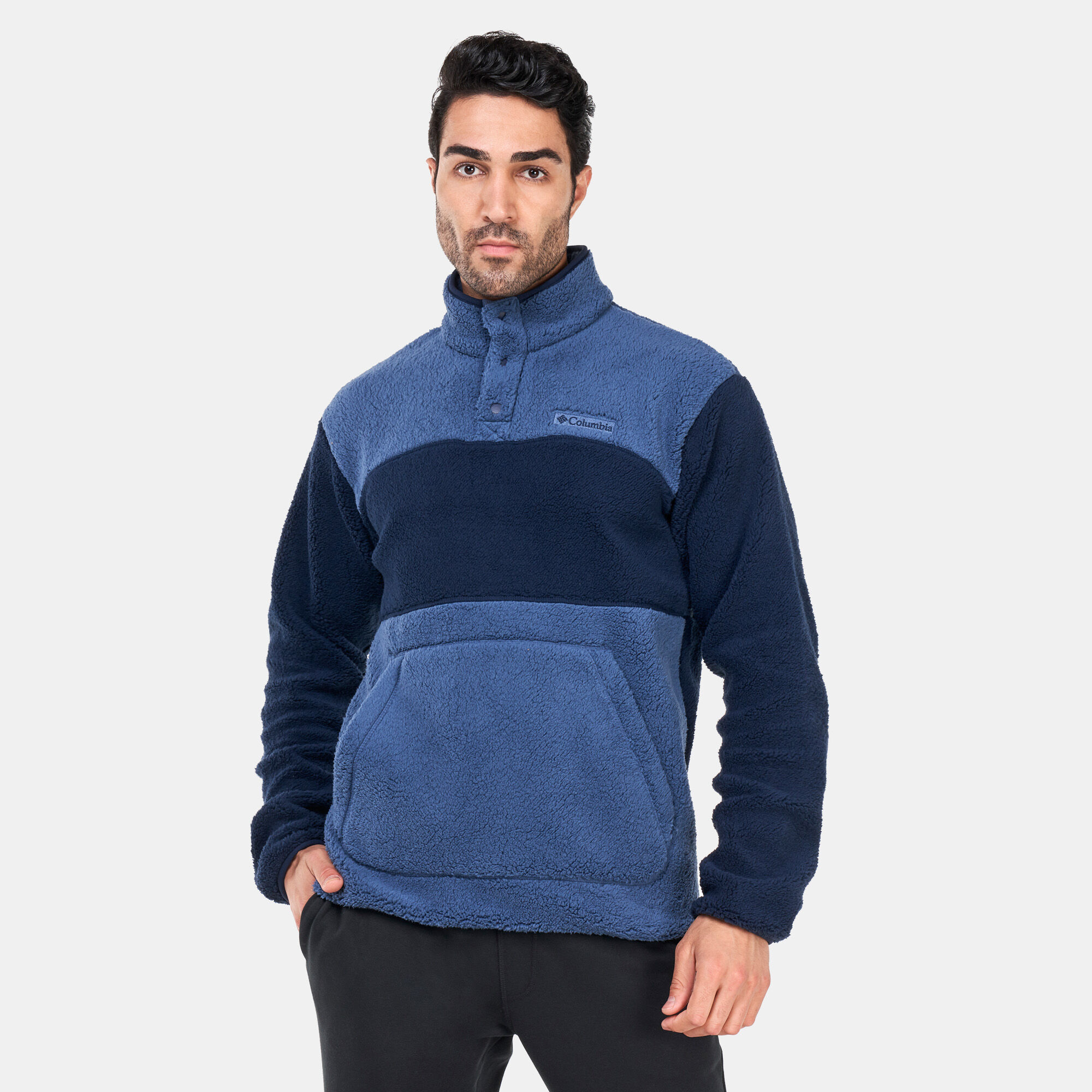 Buy Columbia Men s Rugged Ridge Sherpa Half Snap Pullover Jacket Blue in Qatar SSS