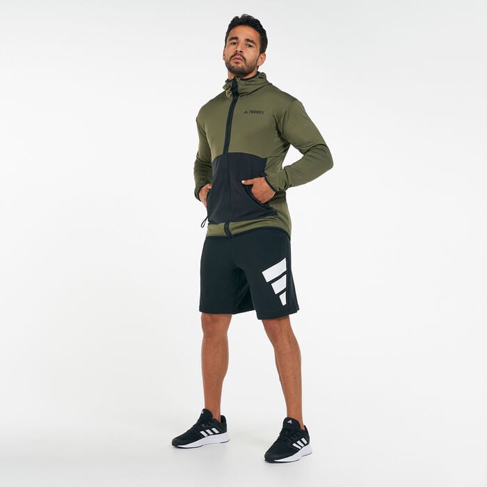 adidas Men's Terrex Tech Fleece Lite Hiking Jacket Green adidas Men's Terrex Tech Fleece Lite Hiking Jacket Green image number 2
