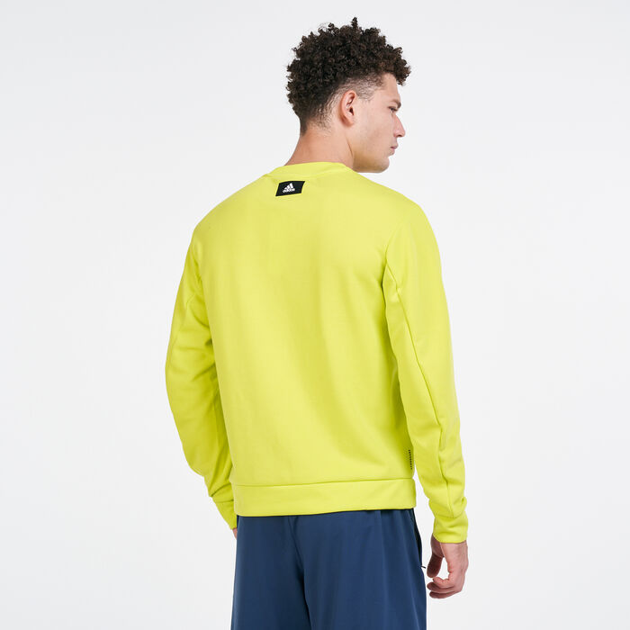 adidas Men's Sportswear Fabric Block Sweatshirt yellow adidas Men's Sportswear Fabric Block Sweatshirt yellow image number 1