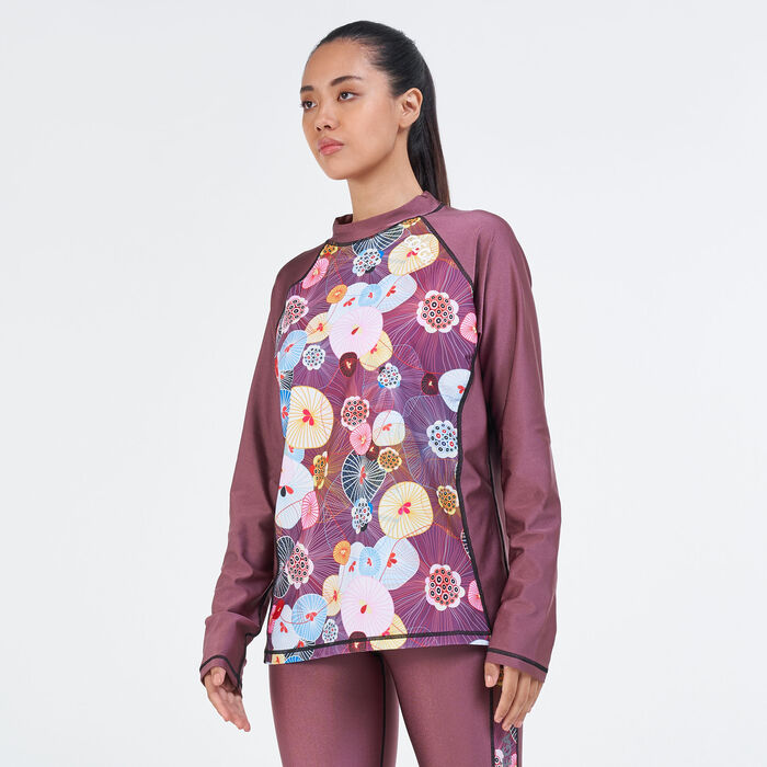 COEGA Women's Long-Sleeves Rashguard Top Pink COEGA Women's Long-Sleeves Rashguard Top Pink image number 0