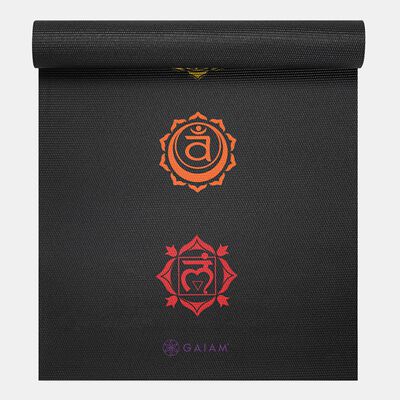 Gaiam Black Chakra Yoga Mat (6mm) Black Gaiam Black Chakra Yoga Mat (6mm) Black
