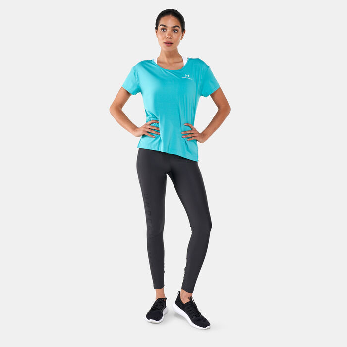 Under Armour Women's UA RUSH™ Energy Core T-Shirt Green Under Armour Women's UA RUSH™ Energy Core T-Shirt Green image number 2
