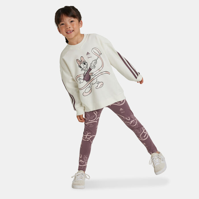 adidas Kids' Disney Minnie and Daisy Sweatshirt and Sweatpants Set (Younger Kids) White image number 0