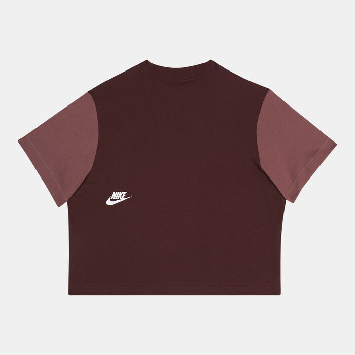 Nike Kids' Sportswear Essentials Boxy T-Shirt Brown Nike Kids' Sportswear Essentials Boxy T-Shirt Brown image number 1