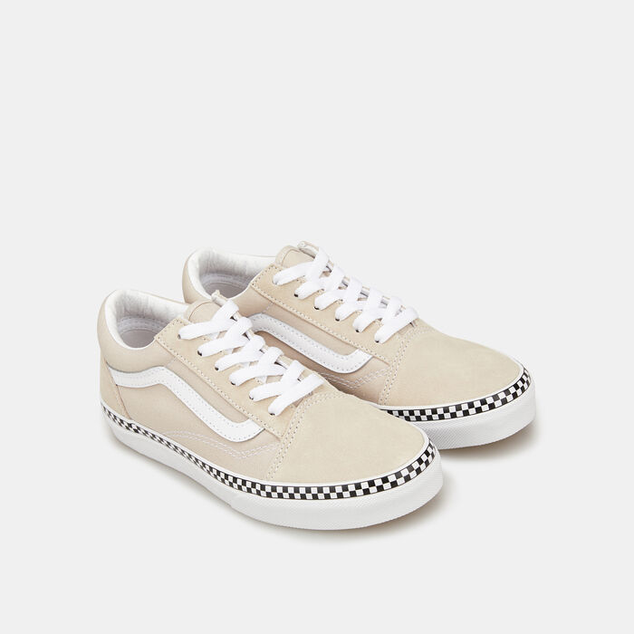 Vans Kids' Checkerboard Foxing Old Skool Unisex Shoe Beige Vans Kids' Checkerboard Foxing Old Skool Unisex Shoe Beige image number 2