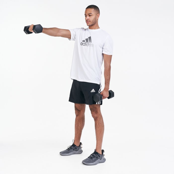 adidas Men's AEROREADY 3-Stripes 8-Inch Shorts Black image number 2