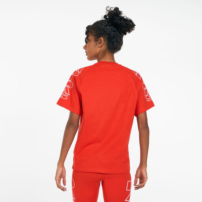 adidas Originals Women's Loose Letter T-Shirt Red image number 2