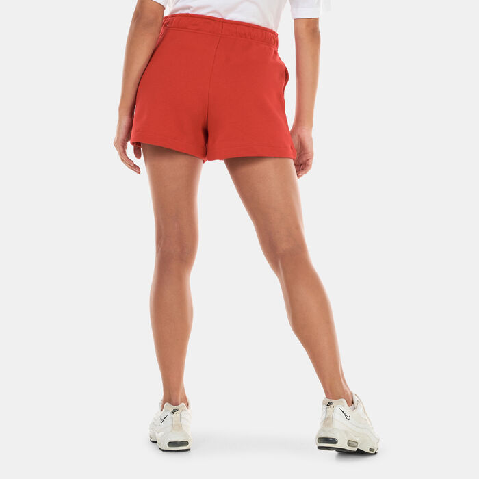 Nike Women's Sportswear Club Fleece Mid-Rise Shorts Red Nike Women's Sportswear Club Fleece Mid-Rise Shorts Red image number 1