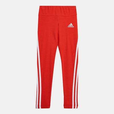 adidas Kids' 3-Stripes Leggings Red