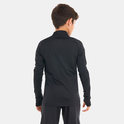 Nike Kids' 1/4 Zip Paris Saint-Germain Dri-FIT Strike Drill Top Grey