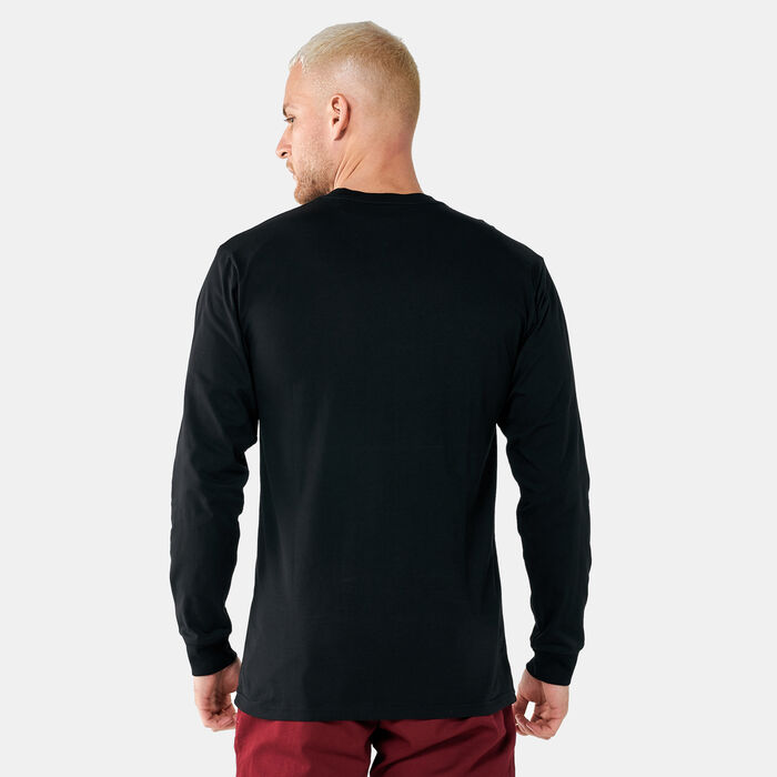 Vans Men's Left Chest Hit Long Sleeve T-Shirt Black Vans Men's Left Chest Hit Long Sleeve T-Shirt Black image number 1